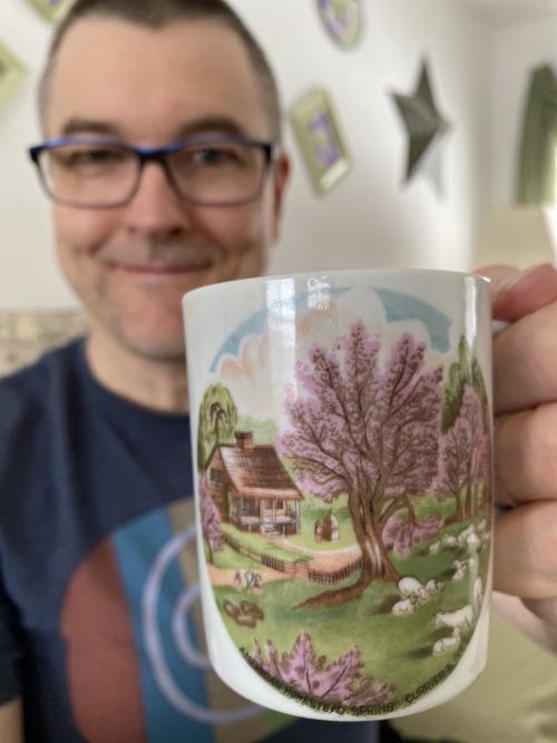 Mugshot Monday - “American Homestead Spring Coffee Mug” by Currier And Ives with Morning Glory Signa