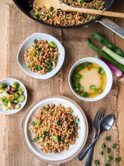 Green Garlic and Spring Onion Fried Farro