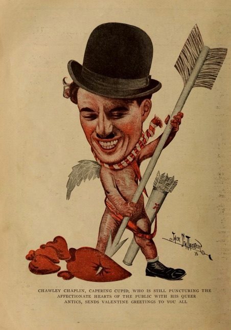 fuckyeahchaplin:Amazing Charlie Valentines greeting c.1917 