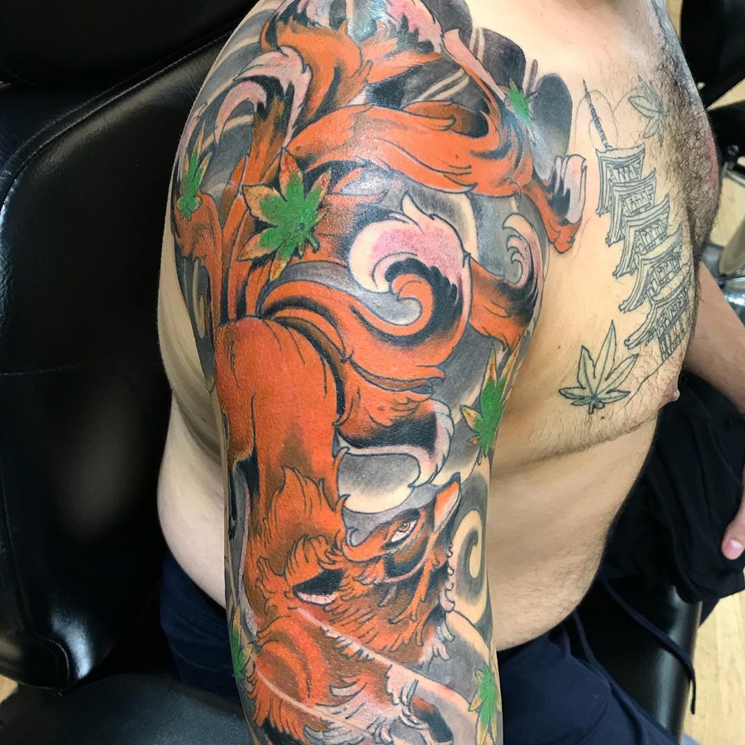 Cam Medford Tattoos  Got To Do This Fun Naruto Nine Tailed Fox Redraw Of  Some Art On Goodie Got To Add Some Sweet Chidori Lightning Around It  Thanks For Lookin tattoo 