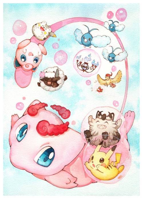 Pokemon Watercolor Paintingsmade ByAlina Thanomsri