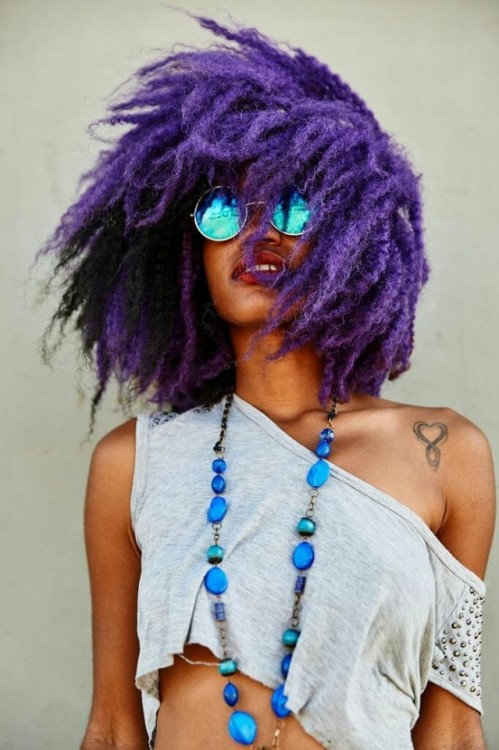 melaesthetic-eccentric:Melanin/ Purple Fro