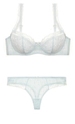 thelingerieaddict:  Trend Alert: Mint Green LingerieLilipiache Cotton Love Underwire Bra + Thong