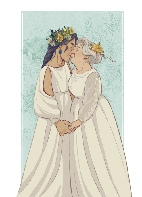 my entry for @brideanthology: a short comic about two elderly brides 