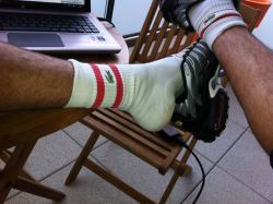 Into lads in white nike sports socks