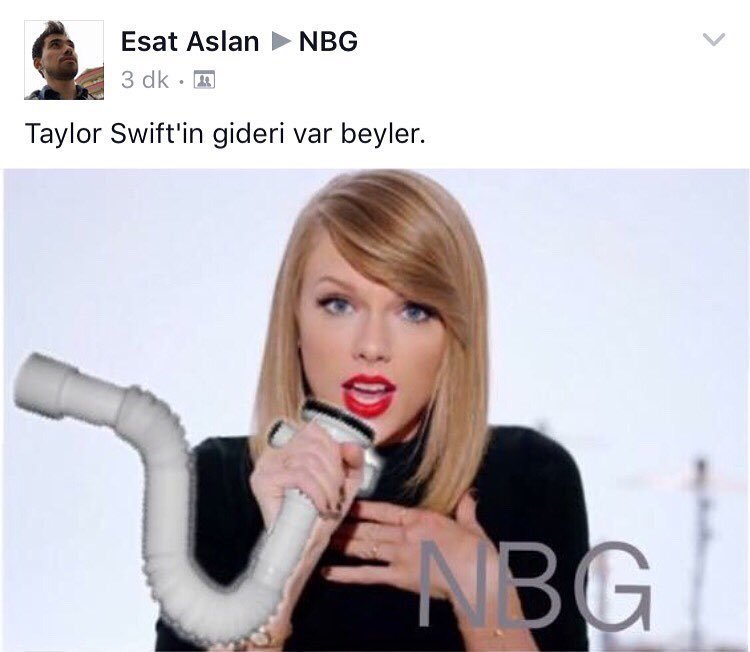 Taylor Swift'in gideri var beyler.