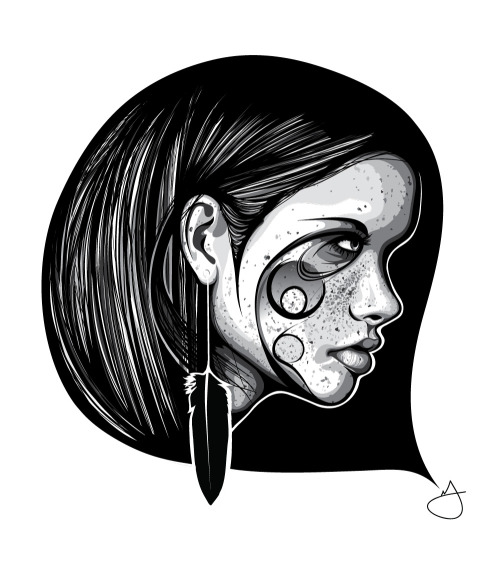 artforadults:  darkmatterillustration submitted ————- First of a new series - Coffee Cup Girls II Dark Matter Facebook Instagram