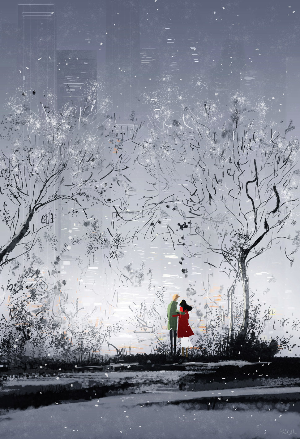 pascalcampion:  A Winter afternoon. We used to call them charcoal days.#pascalcampionart