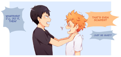 suikkart:  kageyama & hinata’s awkward first attempt at making out is my favourite thing 