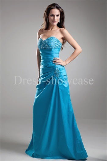 Blue Fall Pageant Dresses Floor-Length Taffeta Prom Dresses http://www.Dress-ShowCase.com/p22594.html