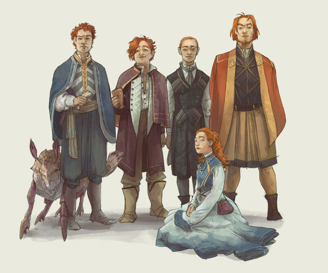 The Davar Household – Lin, Malise, Helaran, Balat, Jushu, Wikim and Shallan Since there are some scenes from Shallan’s past in...