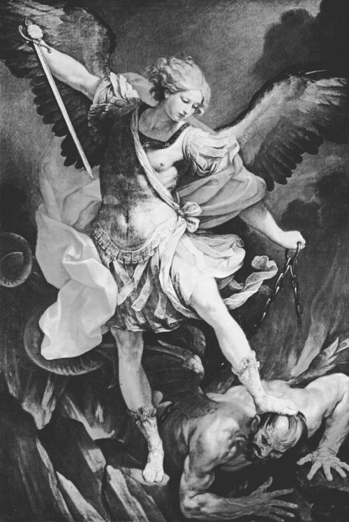 The Archangel Michael defeating Satan by Guido Reni. 1936.