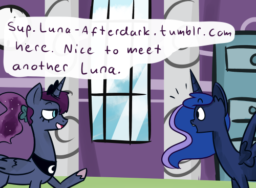 ask-the-princess-of-night:  Go follow these great blogs! Luna-Afterdark Ask-DrunkCelestia Ask-Princess-Molestia   X3!