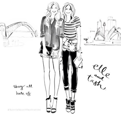 naimabarcelona:  Tash & Elle by Kerrie Hess Illustration © 2014