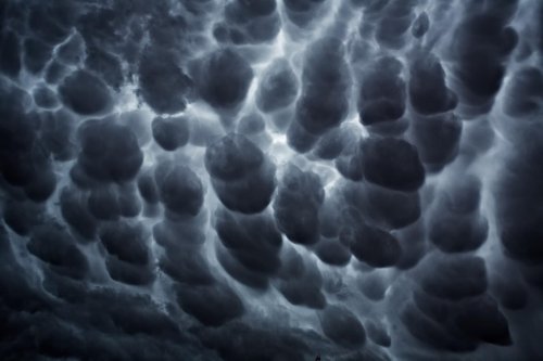 Mammatus, also known as mammatocumulus (meaning “mammary cloud” or “breast cloud”) — is a meteorological term applied to a cellular pattern of pouches hanging underneath the base of a cloud. The name mammatus is derived from