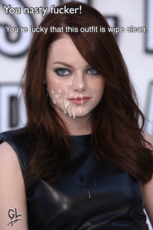 Porn Pics d-y-l-d-o-m:  Emma stone, celeb fake caption