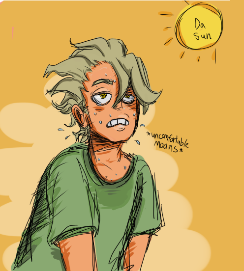 I bet fugo gets sweaty, thats why he wears all those holes