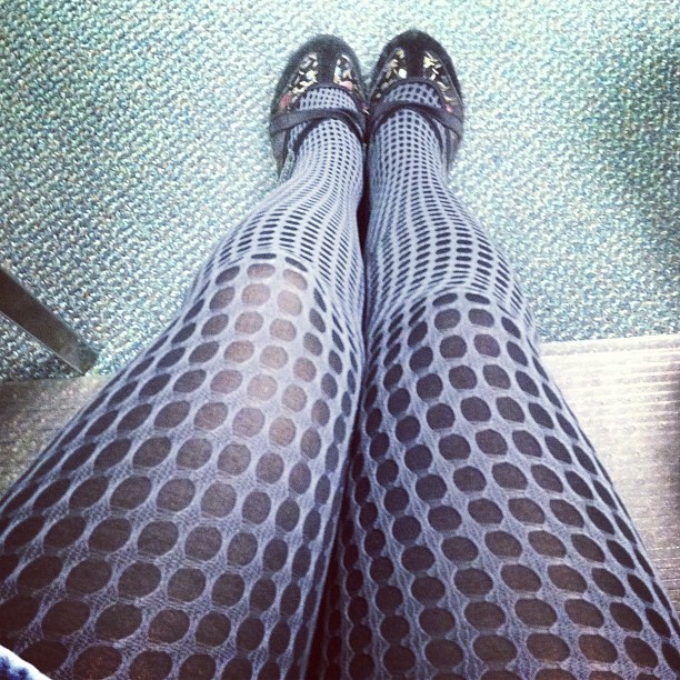 Legs in #tights! Couldn&rsquo;t find my neon green tights to wear under these,