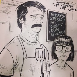 slothmunster:  tonymoore:  Here is a Bob’s Burgers sketch for Maria! @moonofmoons probably one of my most favorite sketches to do at NYCC!  YES