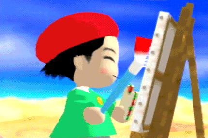 N64TH STREET — Adeleine arts out an apple in Kirby 64: The...