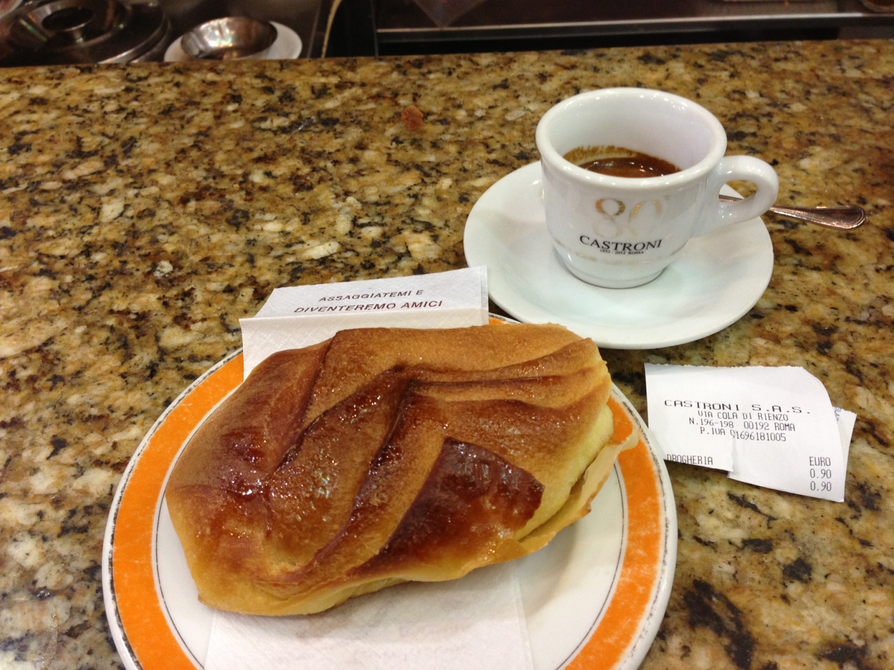 I love that Rome has great espresso *everywhere*. This was at Castroni.