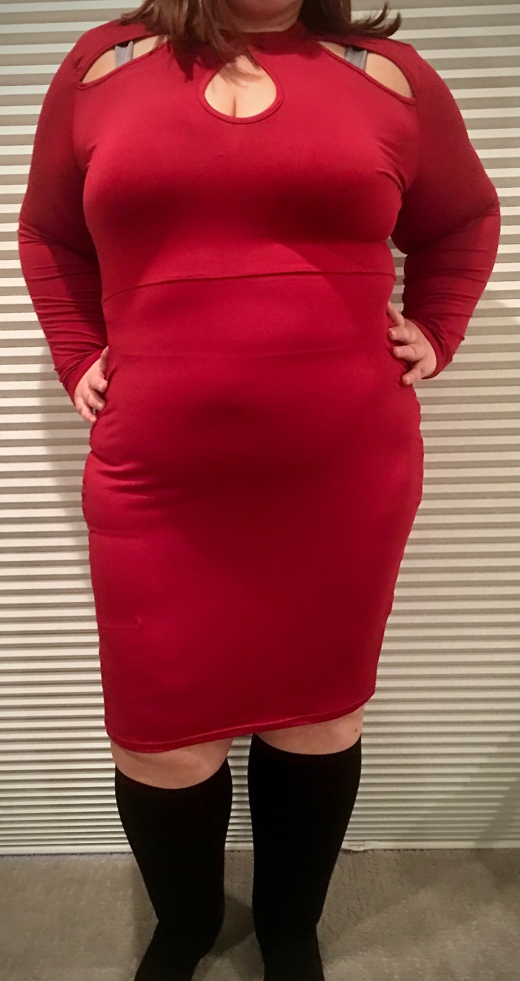 big-beautiful-princess:  Just bought this bright red dress. It is super tight and