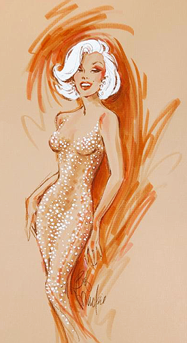beauvelvet:  The orginal design drawings by Bob Mackie of the now iconic dress Marilyn