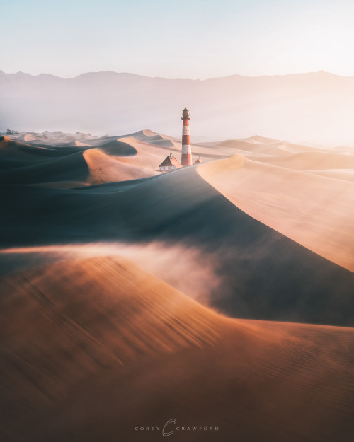 ‘Out of Place’Not sure you will ever come across a lighthouse deserted in the middle of sand dunes b