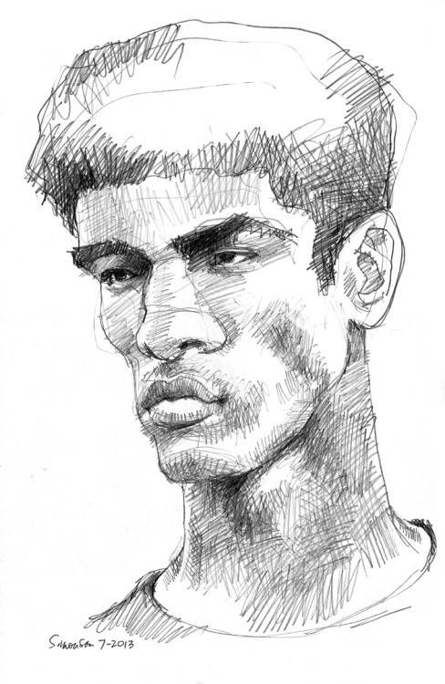 On the Rugby Team, pencil drawing by Douglas Simonson.  Douglas Simonson website Simonson on Etsy Si