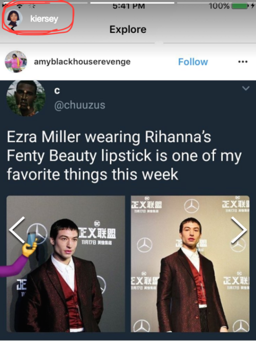 prince-ezra-miller: bluearrow126:Kiersey Clemons (dceu Iris West) posted this on her Instagram story