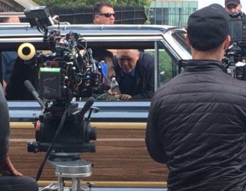 James Spader on the set of The Blacklist in Staten Island for Episode 5.01 July 25, 2017 (via @ mill