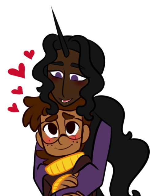 My OCs Everett the Witch and Kasen the Unicorn being CUTIES. 