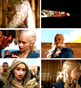blakeilvely:  Daenerys Targaryen’s appearences throughout the seasons (Jon’s
