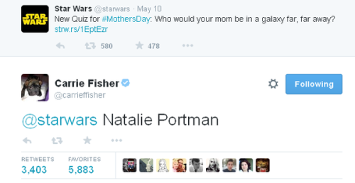 agentromanoffsir:some carrie fisher tweets to brighten your day