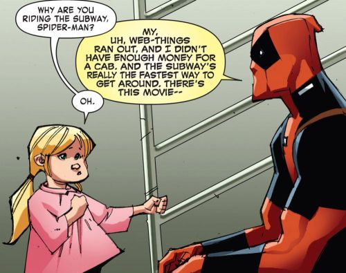 solbadguy224:deadpoolic:I swear I need a whole issue just Wade in NYC and everyone mistakes him for 