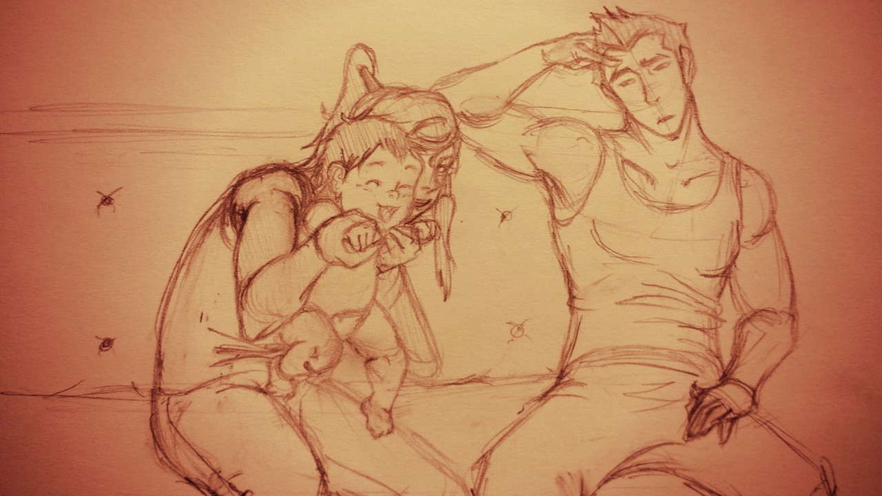 razingreason:  This is more how I imagine Korra as a mom :-P Taking her infant and