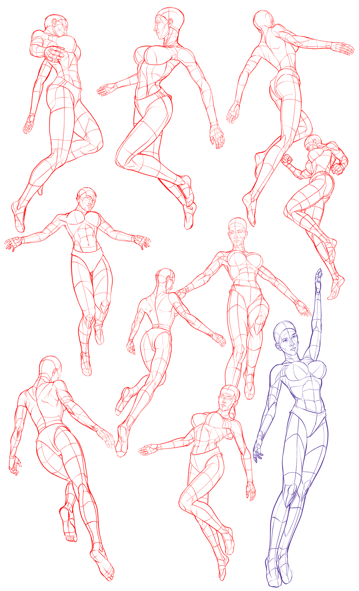 Sketchdump October 2018 [Flying and falling poses] by DamaiMikaz on  DeviantArt