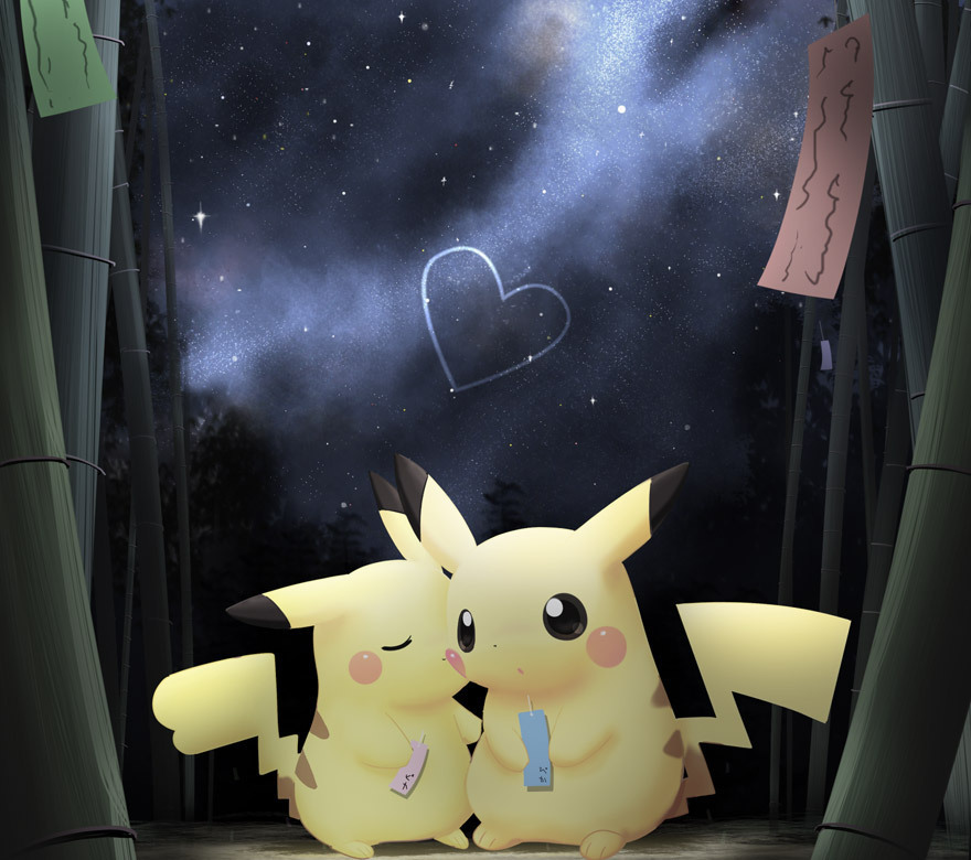 that night know that hearts will intertwine and join forming a large field of love with love pikachu love you =3