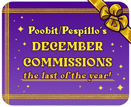 poobit:poobit:DECEMBER COMMISSIONS OPEN! LAST OF THE YEAR! 5 slots open , 50$ each slot , ill d