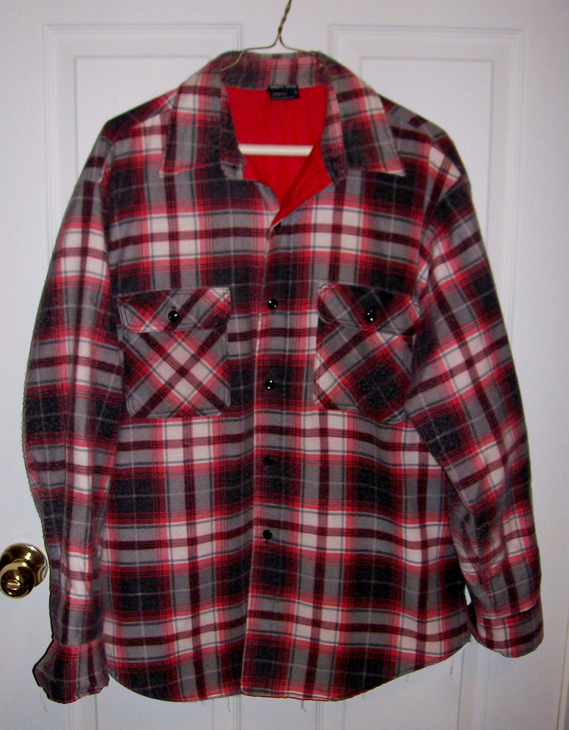 susoriginals:  Vintage 1970s Men’s Plaid Flannel Shirt Jacket by JC Penney Men’s