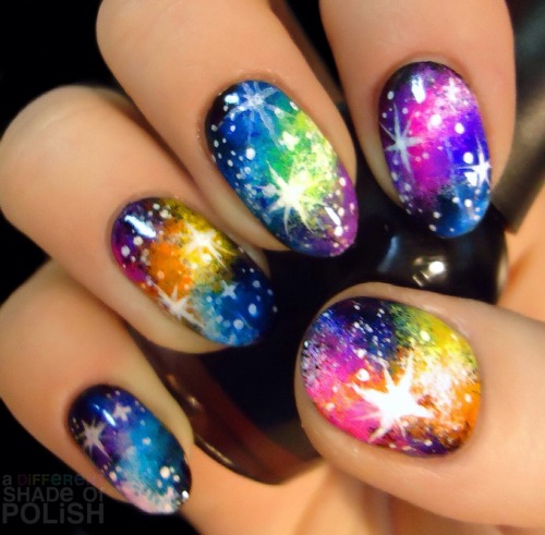 Repost of galaxy nails I did last year. I’ll be posting a tutorial in a couple days so check b