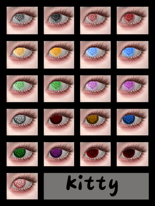 shimiaomiaoa:[kitty]eyelens set21 colors +  21 colorsmale/femaleThe eyelens brush comes from jennisi