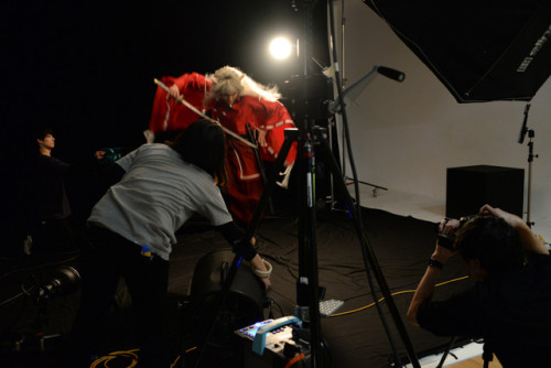 ferrousfellow: rumic-world:   Behind the scenes of the photo shoot for the new Inuyasha stage play, starring Yutaka Kyan from “air instrument” group Golden Bomber as the titular half-demon. The complete cast includes: Inuyasha: Yutaka Kyan (Golden