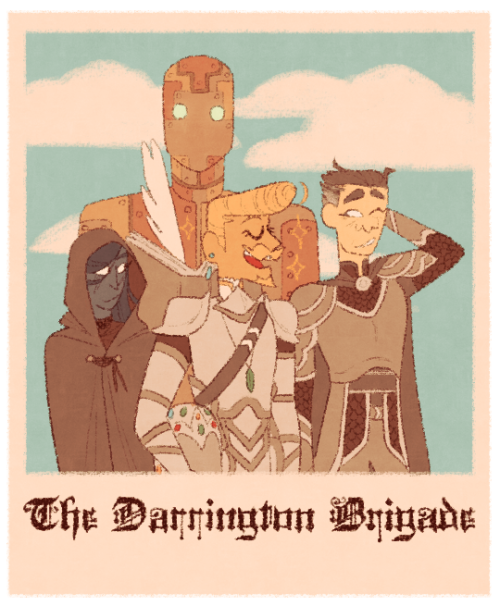 drowsydraws:

one last Campaign 1 draw before tonight! I like to think Tary did in fact end up selling his old armor to hire Kryyn, and over time he slowly won her over (despite her better judgement?) and she decided to kick in with the Darrington Brigade fully. :> #taryon darrington #the darrington brigade #art#fan art#campaign 1 #life needs queue