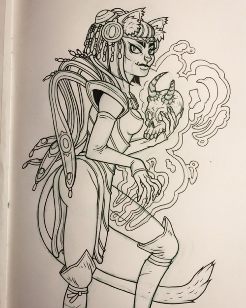 A Tabaxi Necromancer as suggested by a twitter follower! If there is an RPG race/class YOU want to s
