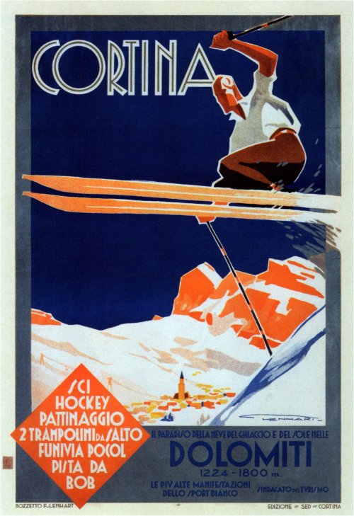 Cortina - The paradise of ice, snow and sunArtist Franz Lenhart