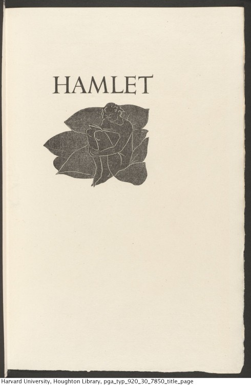 houghtonlib: Shakespeare, William, 1564-1616. The tragedie of Hamlet prince of Denmarke. Illustrated