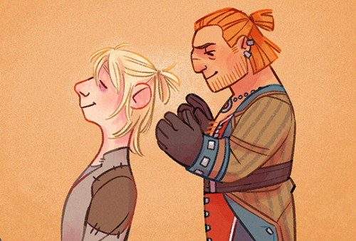 c-rowlesdraws:I’m almost done with the main storyline of DA:I and I love Varric Tethras and his son,