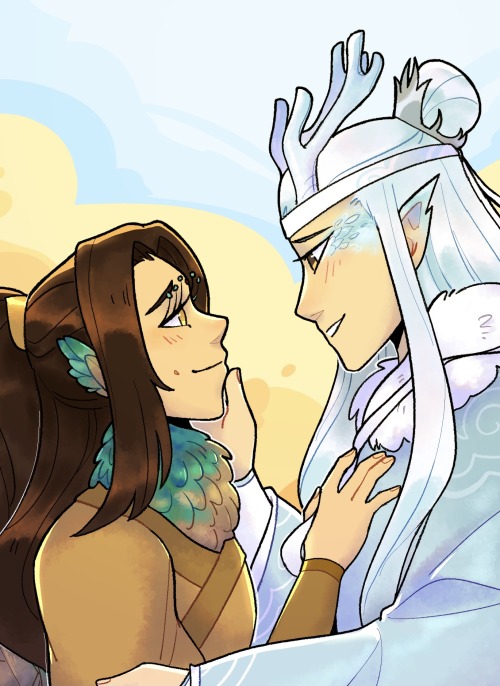 esmeblaze: MORE shiome collab. this time peayao and dragonchen[id: jin guangyao and lan xichen facin