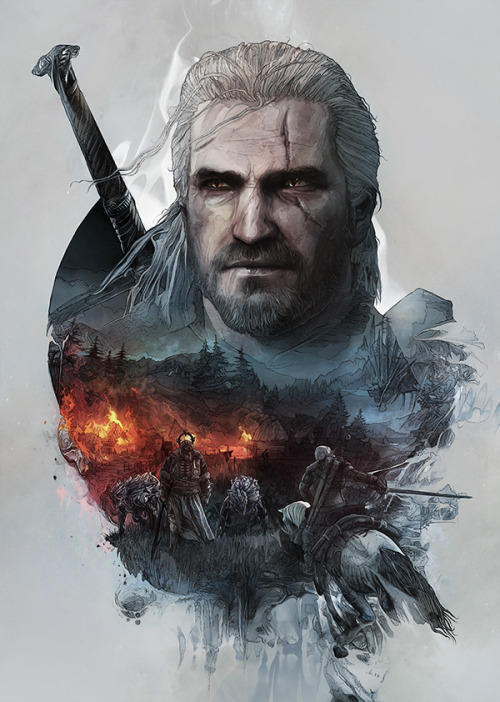 pixalry:The Witcher 3: Wild Hunt Steelbook Artwork - Created by Krzysztof Domaradzki Series created for limited edition steelbook covers for the upcoming game from CD Projekt Red.